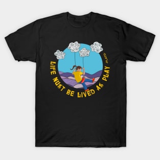 Girl swinging from clouds T-Shirt